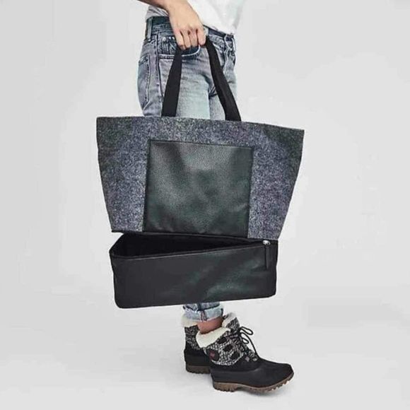 DSW Bags Dsw Gray Felt Weekender Large Tote Overnight Travel Bag